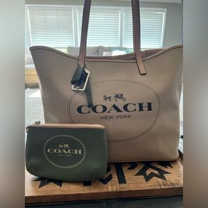 Large Coach Tote with Wristlet